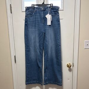 Risen Blue Wide Leg Jeans